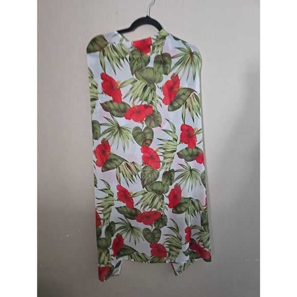 NWT Anne Cole White Floral Print Beach Summer Cover-Up Swimwear Womans Sz Small - Picture 2 of 6